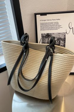 2025 Women's Large Capacity Grass-Woven Tote Bag, Versatile Fashionable Shoulder Bag for Spring and Summer