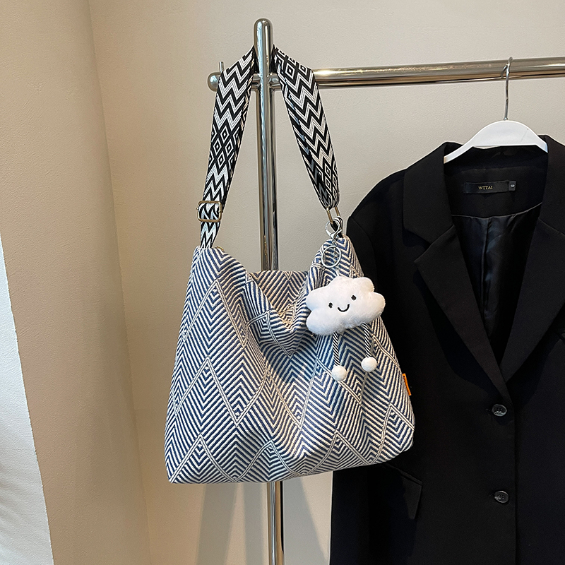 2025 Women's Large Capacity Plaid Canvas Tote Bag - Stylish Shoulder & Crossbody Bag for Students and Commuting 2025 Women's Large Capacity Plaid Canvas Tote Bag - Stylish Shoulder & Crossbody Bag for Students and Commuting