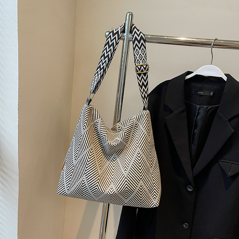 2025 Women's Large Capacity Plaid Canvas Tote Bag - Stylish Shoulder & Crossbody Bag for Students and Commuting 2025 Women's Large Capacity Plaid Canvas Tote Bag - Stylish Shoulder & Crossbody Bag for Students and Commuting