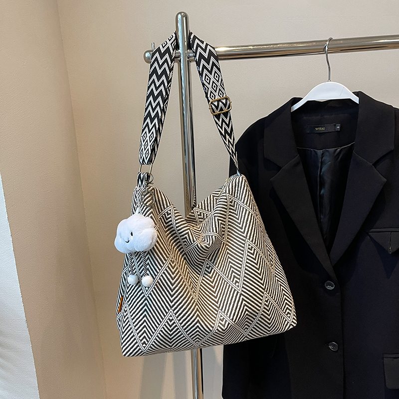 2025 Women's Large Capacity Plaid Canvas Tote Bag - Stylish Shoulder & Crossbody Bag for Students and Commuting 2025 Women's Large Capacity Plaid Canvas Tote Bag - Stylish Shoulder & Crossbody Bag for Students and Commuting