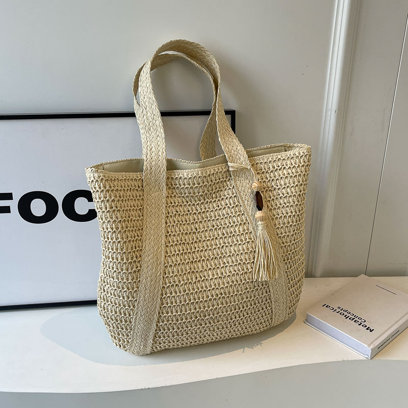 2025 Women's Large Capacity Straw Tote Bag - Woven Commuter Shoulder Bag for Spring and Summer Beach Vacations 2025 Women's Large Capacity Straw Tote Bag - Woven Commuter Shoulder Bag for Spring and Summer Beach Vacations