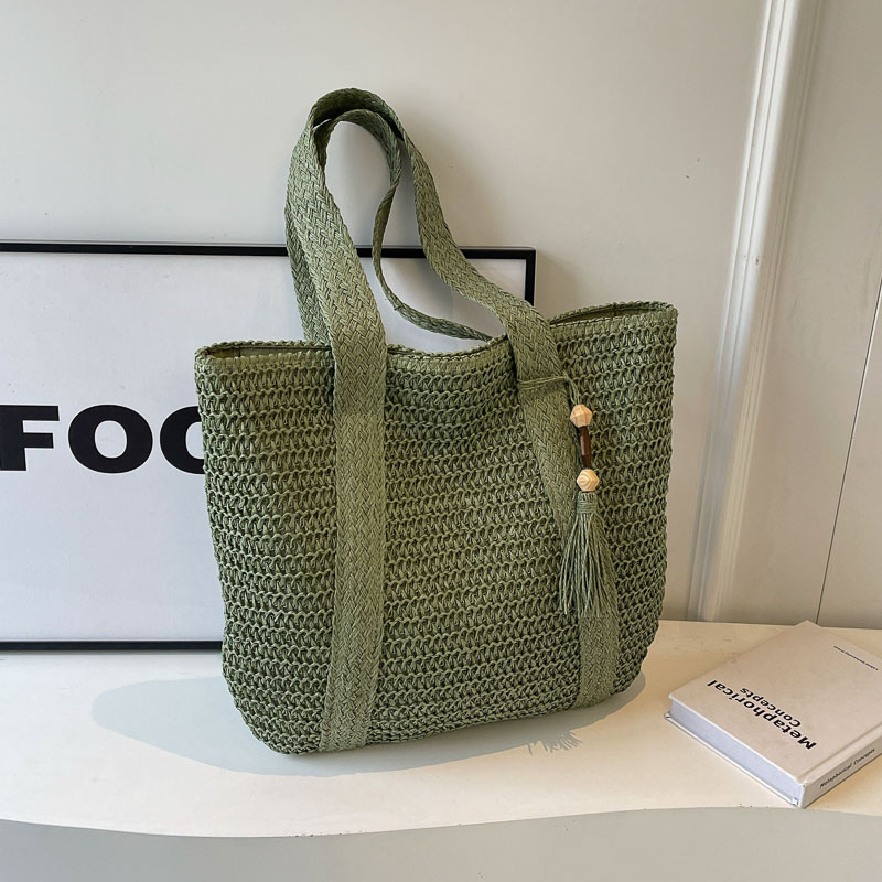 2025 Women's Large Capacity Straw Tote Bag - Woven Commuter Shoulder Bag for Spring and Summer Beach Vacations 2025 Women's Large Capacity Straw Tote Bag - Woven Commuter Shoulder Bag for Spring and Summer Beach Vacations