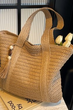 2025 Women's Large Capacity Straw Tote Bag - Woven Commuter Shoulder Bag for Spring and Summer Beach Vacations