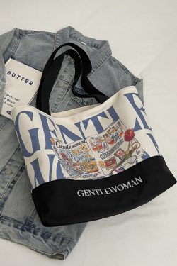 2025 Women's Letter Canvas Bag - Versatile Large Capacity Commuter Tote for Students, Stylish Shoulder Handbag