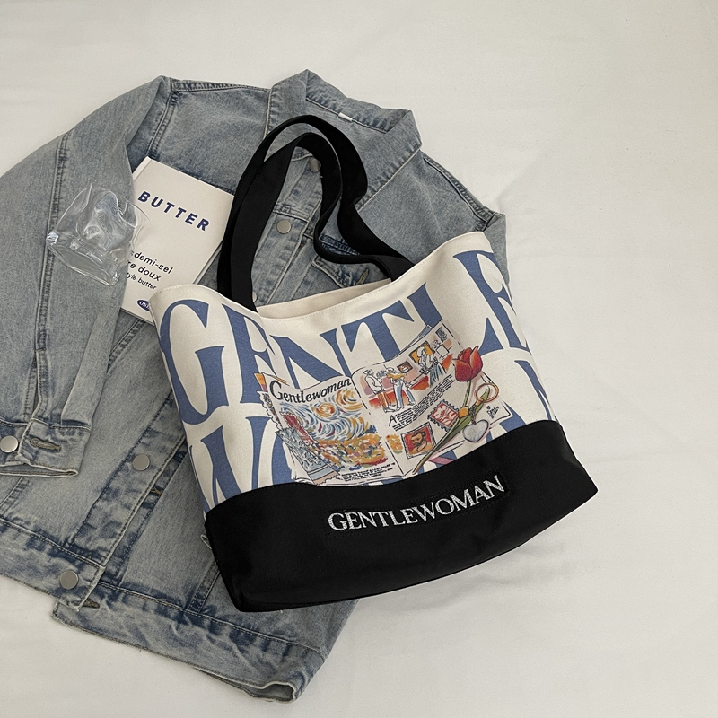 2025 Women's Letter Canvas Bag - Versatile Large Capacity Commuter Tote for Students, Stylish Shoulder Handbag 2025 Women's Letter Canvas Bag - Versatile Large Capacity Commuter Tote for Students, Stylish Shoulder Handbag