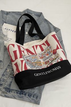 2025 Women's Letter Canvas Bag - Versatile Large Capacity Commuter Tote for Students, Stylish Shoulder Handbag