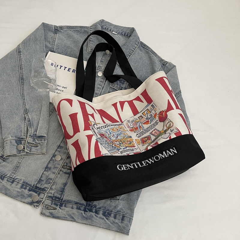 2025 Women's Letter Canvas Bag - Versatile Large Capacity Commuter Tote for Students, Stylish Shoulder Handbag 2025 Women's Letter Canvas Bag - Versatile Large Capacity Commuter Tote for Students, Stylish Shoulder Handbag
