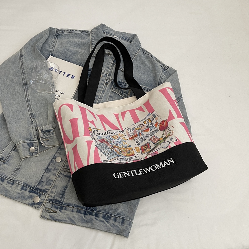 2025 Women's Letter Canvas Bag - Versatile Large Capacity Commuter Tote for Students, Stylish Shoulder Handbag 2025 Women's Letter Canvas Bag - Versatile Large Capacity Commuter Tote for Students, Stylish Shoulder Handbag