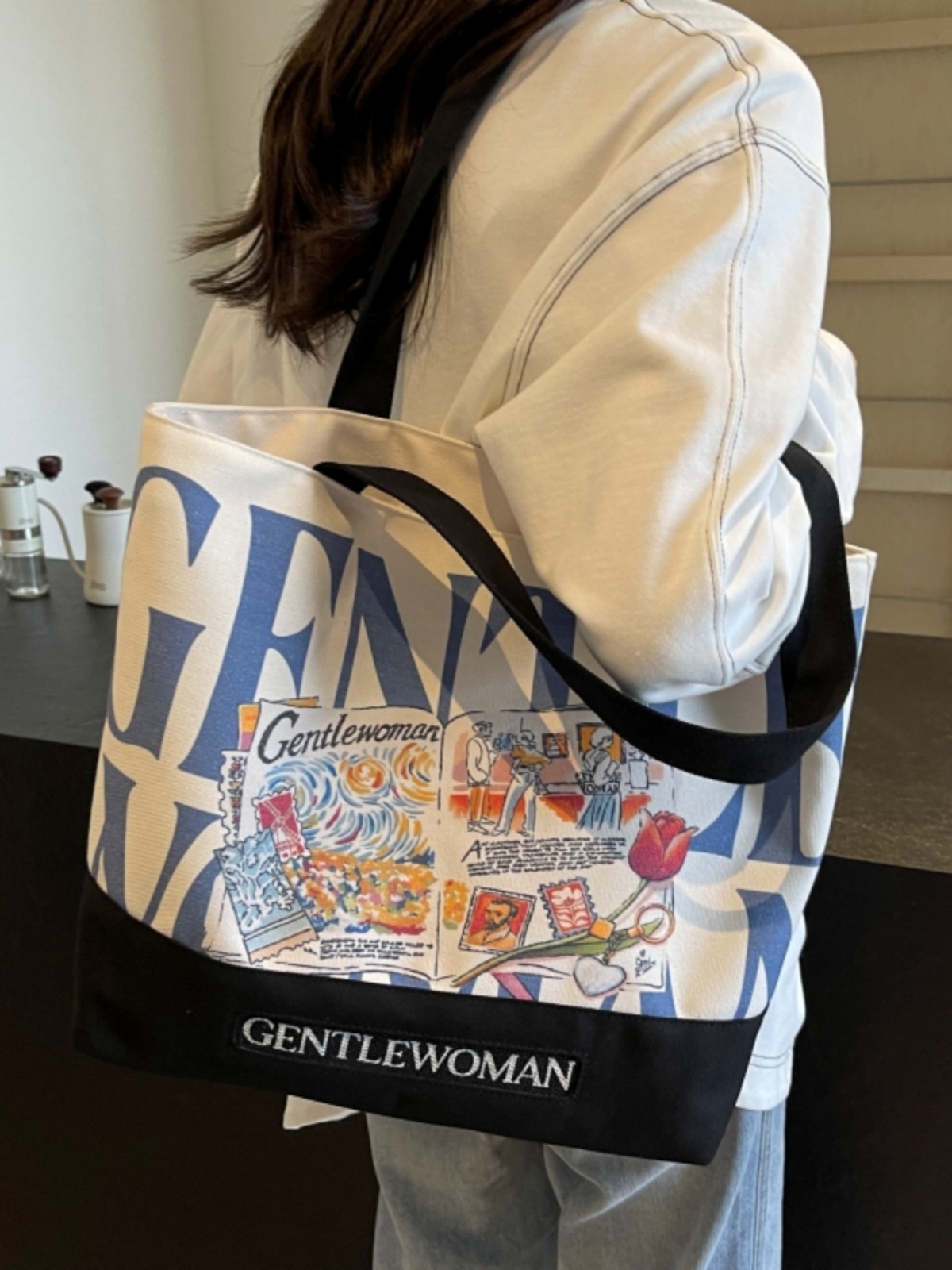 2025 Women's Letter Canvas Bag - Versatile Large Capacity Commuter Tote for Students, Stylish Shoulder Handbag 2025 Women's Letter Canvas Bag - Versatile Large Capacity Commuter Tote for Students, Stylish Shoulder Handbag