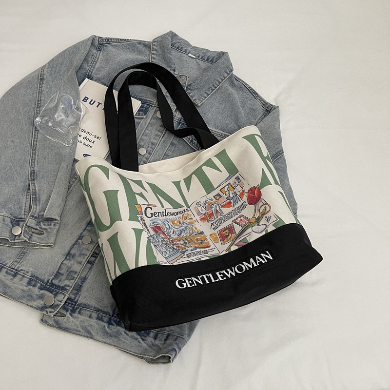 2025 Women's Letter Canvas Bag - Versatile Large Capacity Commuter Tote for Students, Stylish Shoulder Handbag 2025 Women's Letter Canvas Bag - Versatile Large Capacity Commuter Tote for Students, Stylish Shoulder Handbag