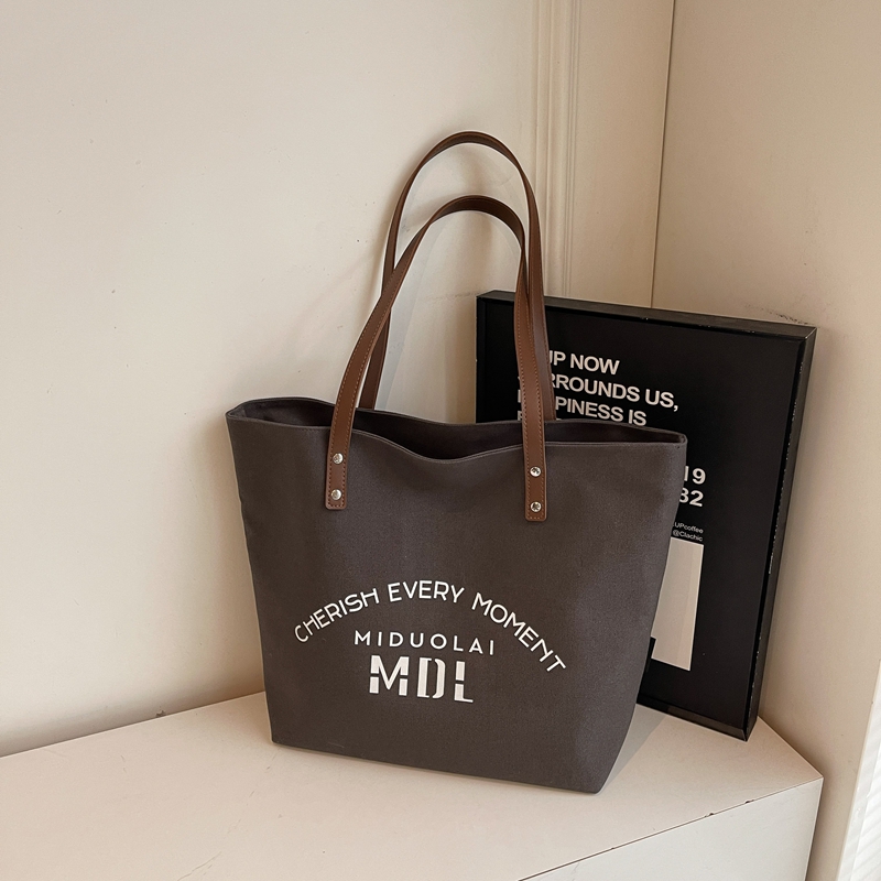 2025 Women's Letter Canvas Tote Bag - Large Capacity Korean Style Versatile Commuter Shoulder Handbag 2025 Women's Letter Canvas Tote Bag - Large Capacity Korean Style Versatile Commuter Shoulder Handbag