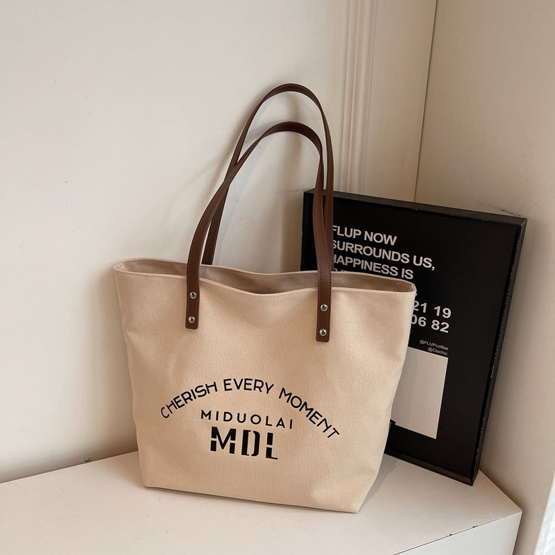 2025 Women's Letter Canvas Tote Bag - Large Capacity Korean Style Versatile Commuter Shoulder Handbag 2025 Women's Letter Canvas Tote Bag - Large Capacity Korean Style Versatile Commuter Shoulder Handbag