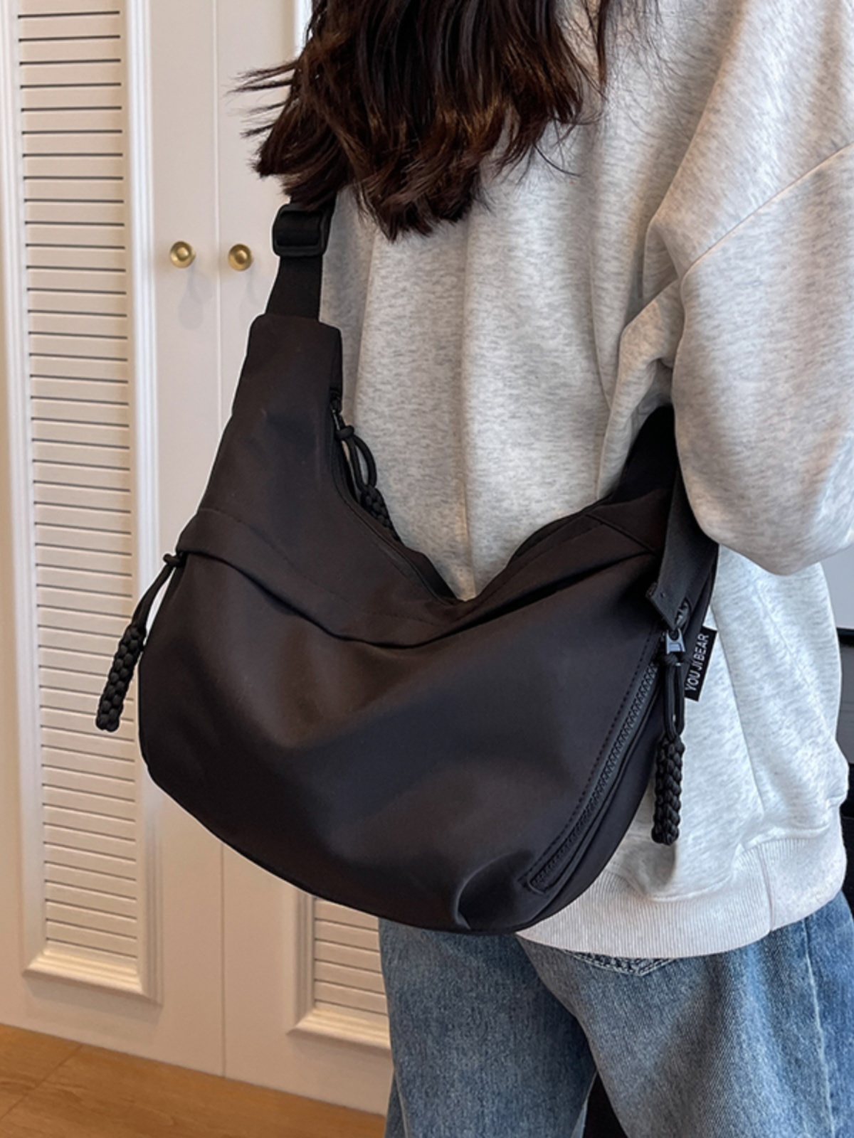 2025 Women's Oxford Cloth Crossbody Bag, Large Capacity Dumpling Shoulder Bag for Class and Commuting, Trendy Casual Style 2025 Women's Oxford Cloth Crossbody Bag, Large Capacity Dumpling Shoulder Bag for Class and Commuting, Trendy Casual Style