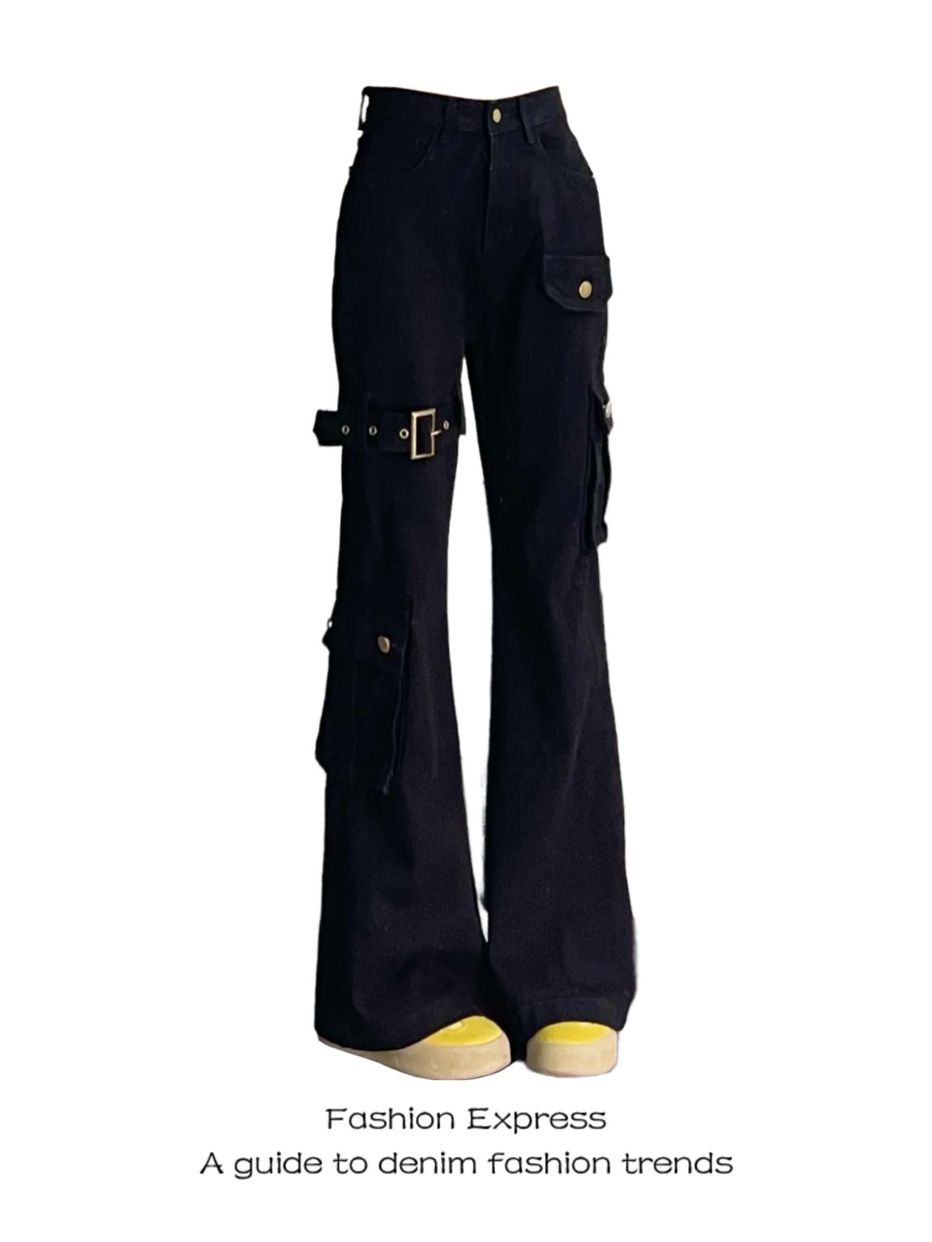 2025 Women's Sexy Black Jeans - American Style Slim Straight with Belt Splicing & Flared Hem, Trendy Y2K Fashion 2025 Women's Sexy Black Jeans - American Style Slim Straight with Belt Splicing & Flared Hem, Trendy Y2K Fashion