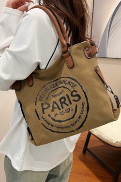 2025 Women's Single-Shoulder Canvas Tote Bag - Large Capacity Spring & Summer Fashion for Classes & Commuting