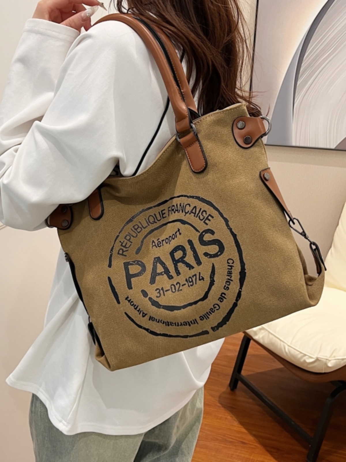 2025 Women's Single-Shoulder Canvas Tote Bag - Large Capacity Spring & Summer Fashion for Classes & Commuting 2025 Women's Single-Shoulder Canvas Tote Bag - Large Capacity Spring & Summer Fashion for Classes & Commuting