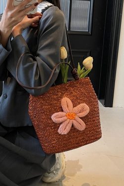 2025 Women's Summer Bohemian Woven Beach Bag - Straw Bucket Bag for Seaside Outings, Single Shoulder Design