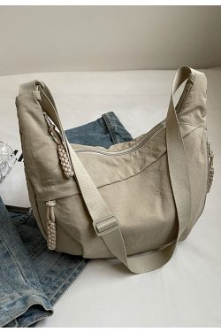 2025 Women's Summer Canvas Dumpling Bag - Versatile Large Capacity Shoulder Crossbody Bag for Students and Commuting