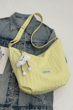 2025 Women's Summer Canvas Tote Bag - Versatile Large Capacity Shoulder Crossbody Bag in Korean Style for Students and Commuters