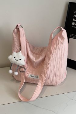 2025 Women's Summer Canvas Tote Bag - Versatile Large Capacity Shoulder Crossbody Bag in Korean Style for Students and Commuters