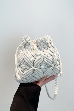 2025 Women's Summer Forest-Style Woven Straw Beach Bag - Drawstring Bucket Crossbody for Phone and Essentials