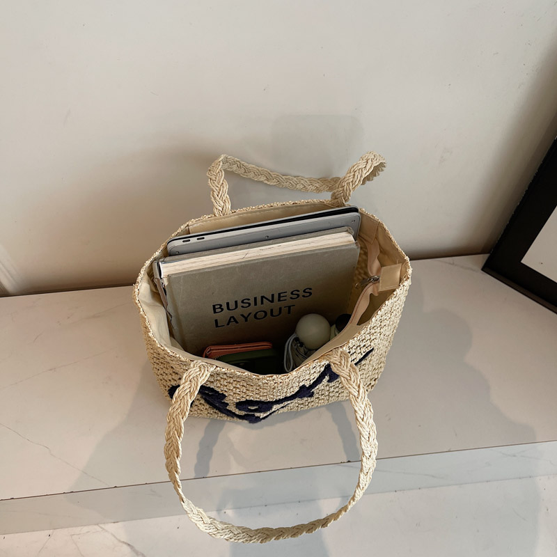 2025 Women's Summer Hollow Woven Beach Bag - Large Capacity Straw Tote for Seaside Vacation 2025 Women's Summer Hollow Woven Beach Bag - Large Capacity Straw Tote for Seaside Vacation