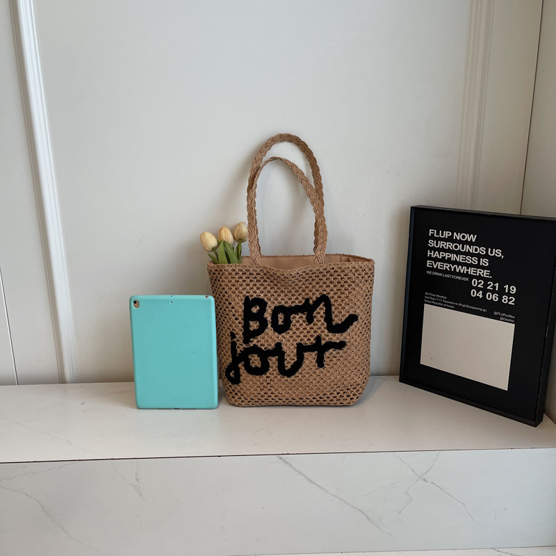 2025 Women's Summer Hollow Woven Beach Bag - Large Capacity Straw Tote for Seaside Vacation 2025 Women's Summer Hollow Woven Beach Bag - Large Capacity Straw Tote for Seaside Vacation