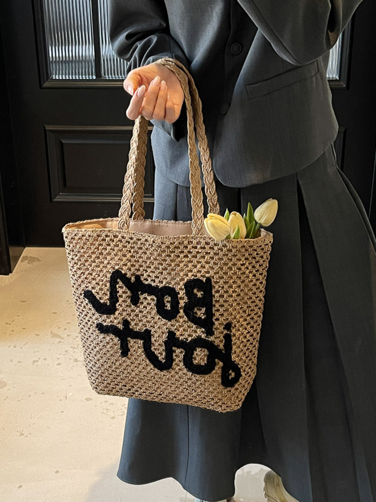 2025 Women's Summer Hollow Woven Beach Bag - Large Capacity Straw Tote for Seaside Vacation 2025 Women's Summer Hollow Woven Beach Bag - Large Capacity Straw Tote for Seaside Vacation