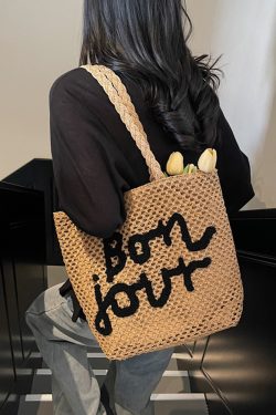 2025 Women's Summer Hollow Woven Beach Bag - Large Capacity Straw Tote for Seaside Vacation