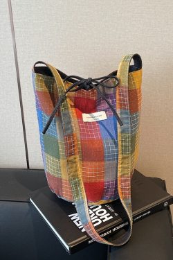 2025 Women's Summer Large Capacity Ethnic Style Bucket Bag - Versatile Crossbody Canvas Tote for Commuting & Everyday Use