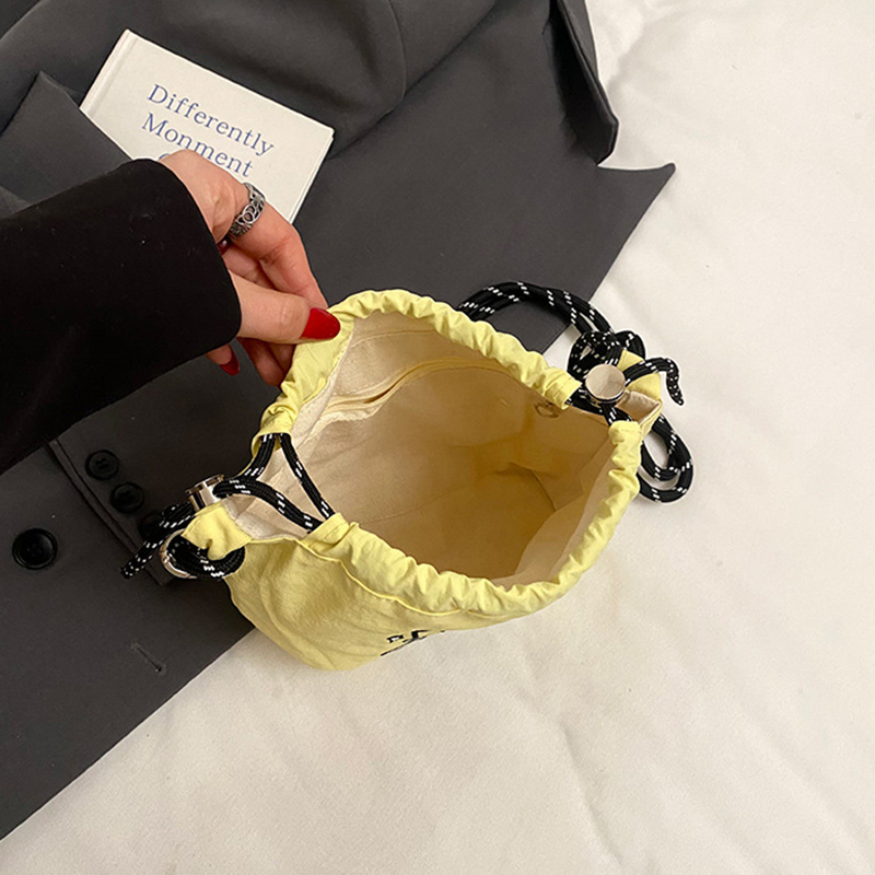 2025 Women's Summer Nylon Embroidered Canvas Drawstring Crossbody Bag - Simple Portable Phone Bag 2025 Women's Summer Nylon Embroidered Canvas Drawstring Crossbody Bag - Simple Portable Phone Bag