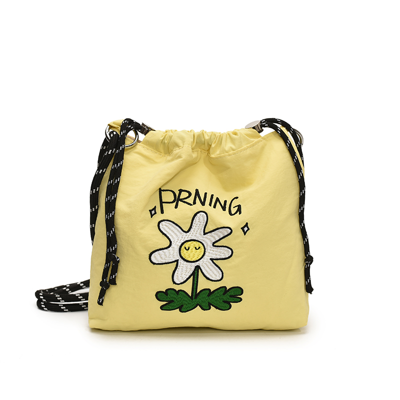 2025 Women's Summer Nylon Embroidered Canvas Drawstring Crossbody Bag - Simple Portable Phone Bag 2025 Women's Summer Nylon Embroidered Canvas Drawstring Crossbody Bag - Simple Portable Phone Bag