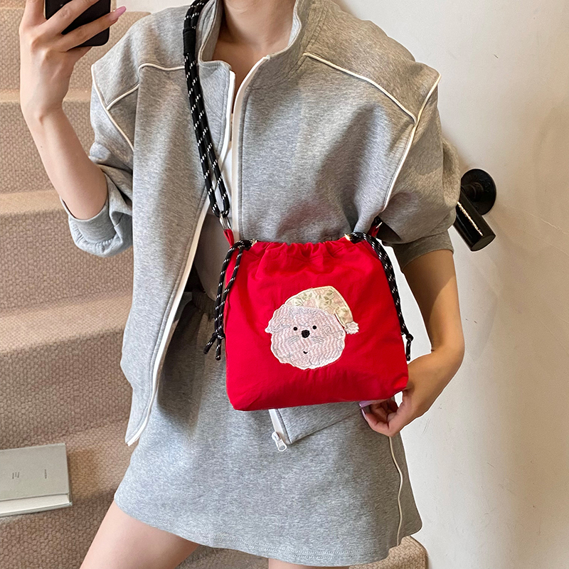 2025 Women's Summer Nylon Embroidered Canvas Drawstring Crossbody Bag - Simple Portable Phone Bag 2025 Women's Summer Nylon Embroidered Canvas Drawstring Crossbody Bag - Simple Portable Phone Bag