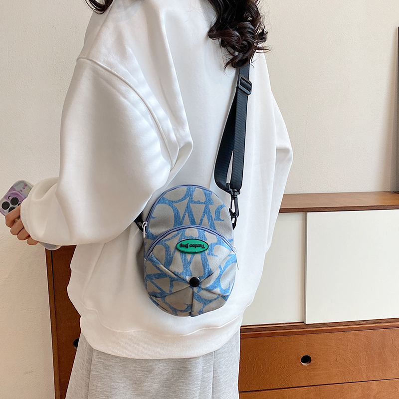 2025 Women's Summer Quirky Nylon Canvas Crossbody Hat Bag with Zipper - Small Phone Bag for Y2K Style 2025 Women's Summer Quirky Nylon Canvas Crossbody Hat Bag with Zipper - Small Phone Bag for Y2K Style