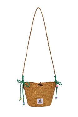 2025 Women's Summer Seaside Woven Straw Crossbody Bag - Trendy Vegetable Basket Design for Vacation & Phone Storage