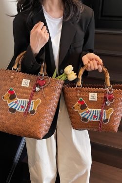 2025 Women's Summer Woven Vegetable Basket Bag - Trendy Commuter Tote, Bucket Style Straw Bag for Beach and Vacation