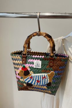 2025 Women's Summer Woven Vegetable Basket Bag - Trendy Commuter Tote, Bucket Style Straw Bag for Beach and Vacation