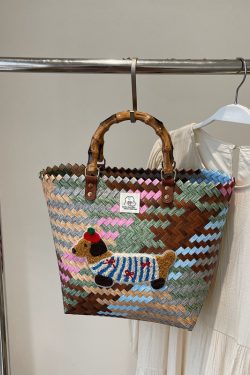 2025 Women's Summer Woven Vegetable Basket Bag - Trendy Commuter Tote, Bucket Style Straw Bag for Beach and Vacation