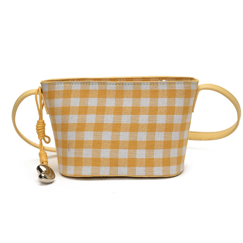 2025 Women's Summer Yellow Plaid Bucket Bag - Stylish Zipper Crossbody Phone Bag for Trendy Fashion 2025 Women's Summer Yellow Plaid Bucket Bag - Stylish Zipper Crossbody Phone Bag for Trendy Fashion