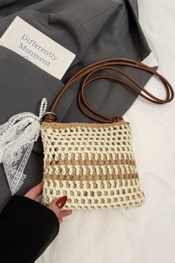 2025 Women's Woven Straw Crossbody Bag - Summer Seaside Vacation Essential, Trendy Niche Phone Bag