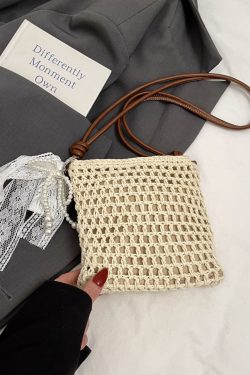 2025 Women's Woven Straw Crossbody Bag - Summer Seaside Vacation Essential, Trendy Niche Phone Bag
