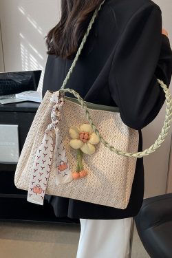 2025 Woven Bucket Bag for Women - Large Capacity Straw Tote for Classroom, Commuting, and Vacation - Stylish Shoulder Bag