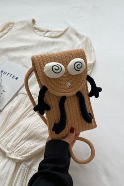 2025 Woven Straw Mini Bag for Women, Cute Quirky Crossbody Phone Bag, Versatile Niche Ins Style