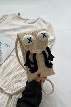 2025 Woven Straw Mini Bag for Women, Cute Quirky Crossbody Phone Bag, Versatile Niche Ins Style