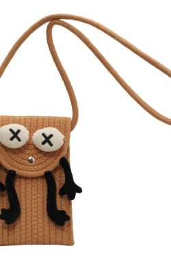 2025 Woven Straw Mini Bag for Women, Cute Quirky Crossbody Phone Bag, Versatile Niche Ins Style
