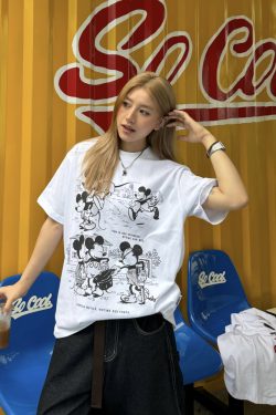 320g Heavyweight American Retro Small Collar Rice Comic Short Sleeve T-Shirt for Men and Women - Loose Street Fashion Top