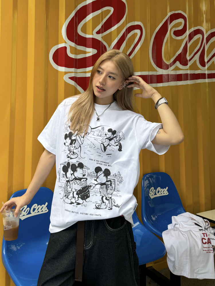 320g Heavyweight American Retro Small Collar Rice Comic Short Sleeve T-Shirt for Men and Women - Loose Street Fashion Top 320g Heavyweight American Retro Small Collar Rice Comic Short Sleeve T-Shirt for Men and Women - Loose Street Fashion Top