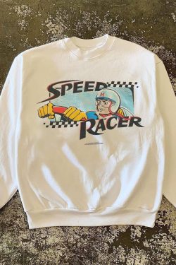 380g Heavyweight Oversized Round Neck Sweatshirt with Original Racing Driver Print for Charity