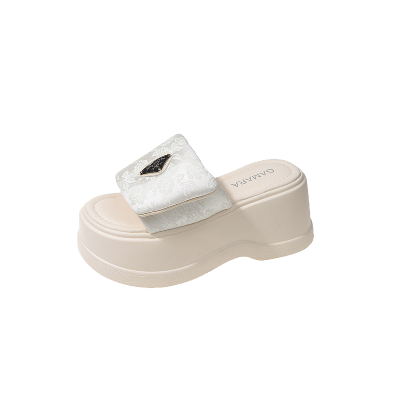 8cm Platform Sole Velcro One-Strap Sandals for Women - 2025 Summer Outdoor Thick-Soled Slippers 8cm Platform Sole Velcro One-Strap Sandals for Women - 2025 Summer Outdoor Thick-Soled Slippers