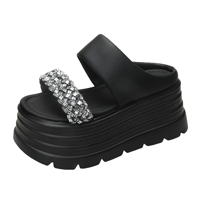 8cm Thick-Soled Height-Increasing Sandals for Women - Summer Rhinestone Fairy Style Beach Shoes for Skirts - 2025 Trend 8cm Thick-Soled Height-Increasing Sandals for Women - Summer Rhinestone Fairy Style Beach Shoes for Skirts - 2025 Trend